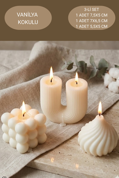 AKLIMDASIN Mum Kokulu Pinterest Tasarım Krem Renk Dekoratif Mum Handmade Koku...
