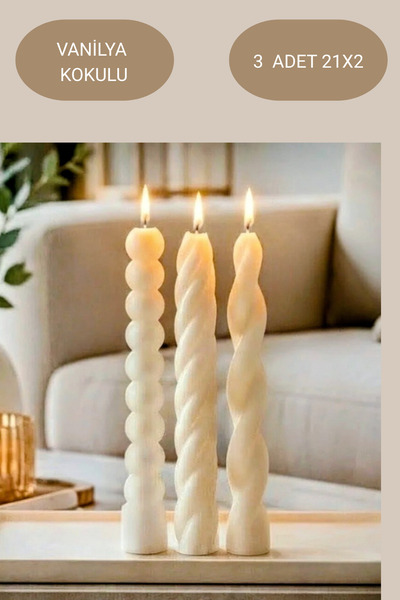 AKLIMDASIN İtalyan Burgulu Mum Şamdan Mumu Spiral Burgulu Mum Bubble Şekilli ...