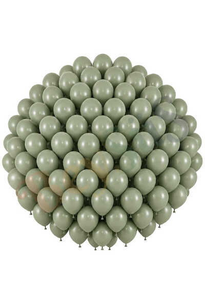 BeySüS Sage Green Color Latex Retro Balloon (30 cm) - 100 Pieces