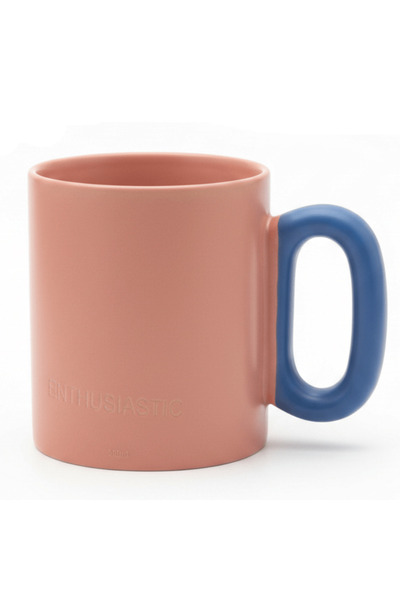 AKDC Enthusiastic Ceramic Mug | Dual-Tone Pink & Blue | 300 ml