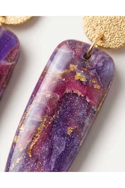 Dodemert Home Pavlonya Papatya Purple Dreams Series 6 Polymer Clay & Epoxy Handmade Earrings