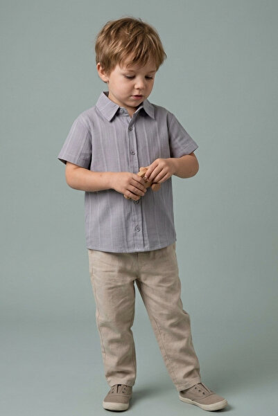 zumino Boys' Short Sleeve Woven Shirt (Ages 3-10)
