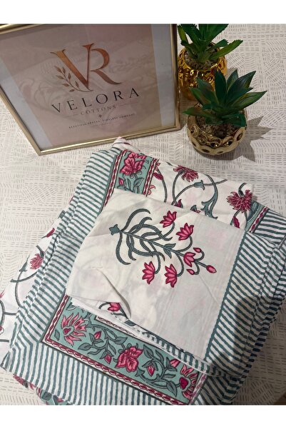 Velora Cottons Velora Blossom Breeze Percale Cotton Flat Sheet.