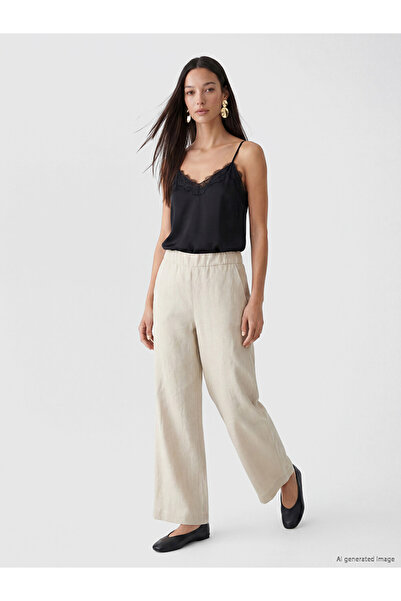 LC Waikiki Esvab • Modern & Distinctive Women's Linen Trousers with Waist Dra...