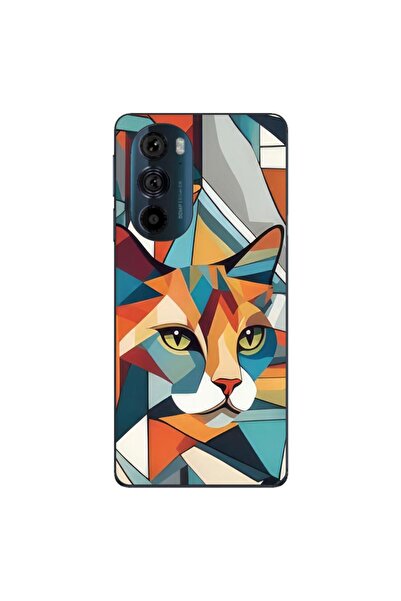 OEM Husa compatibila cu Motorola Edge 30 Pro Silicon Gel Tpu Model Cubic Cat Art
