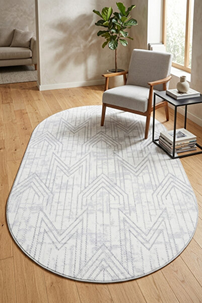 Bonny Home Modern Dekoratif Oval Salon Yatak Odası Halısı İskandinav Desenli ...