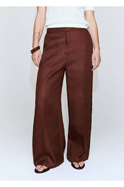 MANGO Woman Yüksek belli lyocell pantolon
