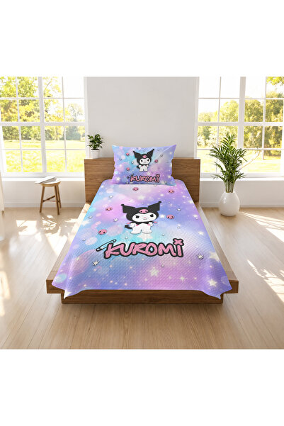 hediyechy Gift Duvet Cover Kuromi Themed 3D Digital Printed Single Pique Set