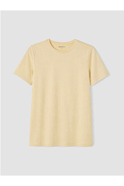 LC Waikiki New Season Beige Crew Neck Women's T-Shirt