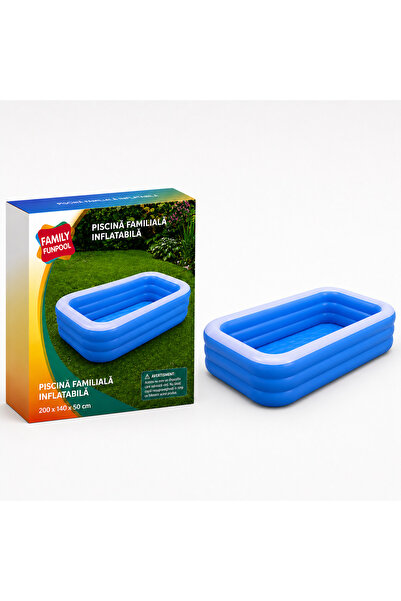 hey Piscina gonflabila cu 3 inele 200x140x50cm cu podea moale