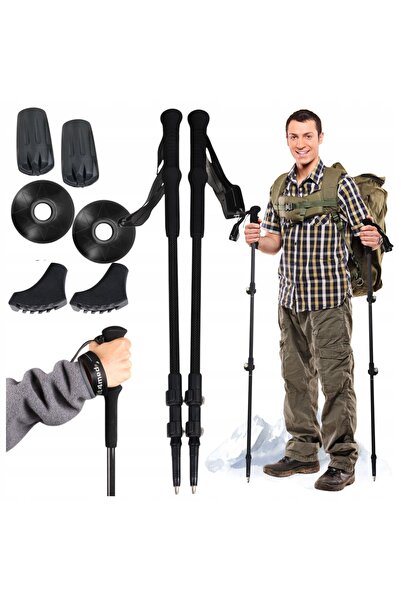 Mardil Trekking Poles Carbon 3-Section Adjustable 63-135 cm Black, hiking lig...