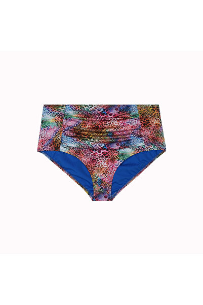 No Gossip Plus Size Draped Detailed Gathering High Waist Women's Bikini Bottom