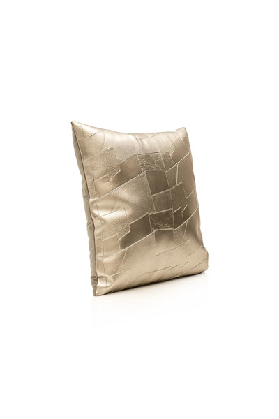 Midas Furniture وسادة جلدية مربعة 45×45 سم فضية اللون