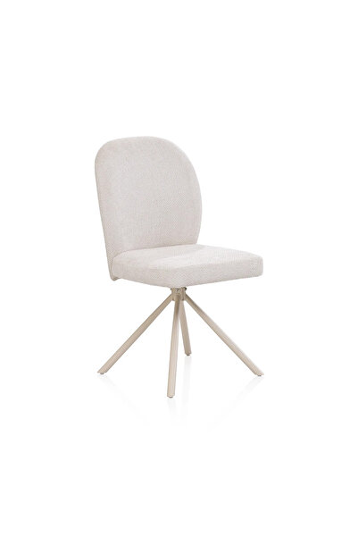 Midas Furniture كرسي طعام شينيل 47X62X90 سم أبيض
