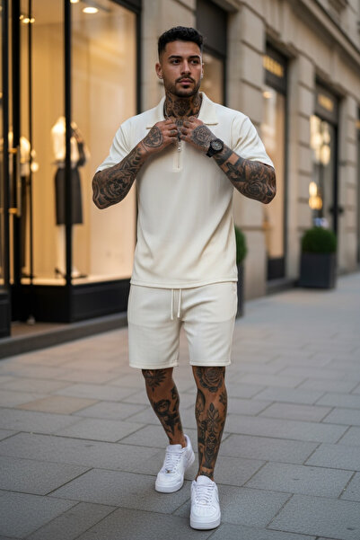 dehaine Summer set for men, shirt + shorts, men's short tracksuit Y365A