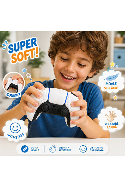 BaoBao Set 12 Squishy Controller Alb Antistres, 15 cm - /