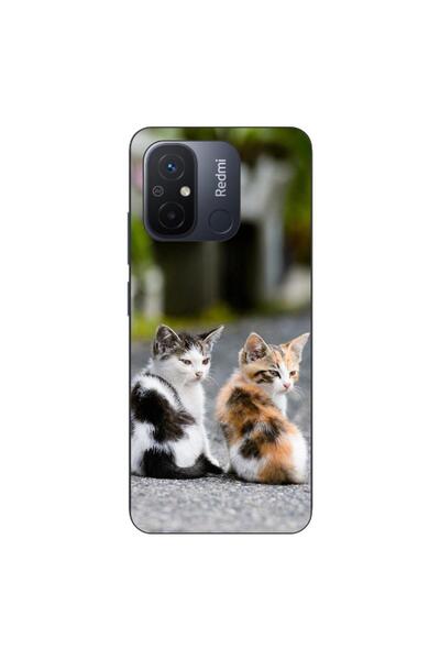 OEM Калъф, съвместим с Xiaomi Redmi 12C, силиконов гел TPU с шарка на котенца