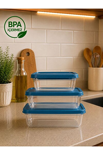 Nestora Kitchen مجموعة علب تخزين عصرية مكونة من 3 قطع (0.4 لتر + 0.74 لتر + 1...
