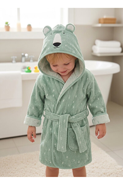 PAMUK HANIM Outlet 100% Cotton Baby Girl-Boy Bath Towel Bathrobe/Polar Bear