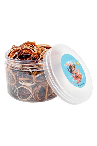 Duravel Elastic Hair Bands in Plastic Jar, 200 Pcs Small Rubber Ties for Pony...