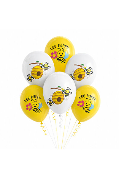 Ropet Set 10 Baloane Latex Albinute Bee Happy, 30 cm,