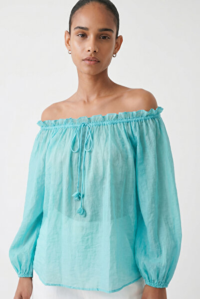 Exquise Long Sleeve Ornamental Lace Regular Blouse