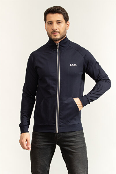 BOSS Authentic Jacket Z Erkek Fermuarlı Sweatshirt Mavi