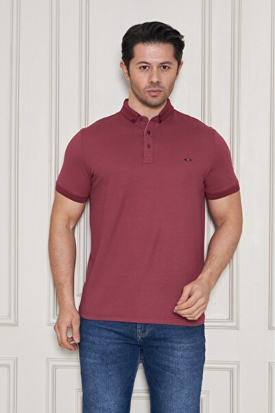 JEUSS JEUS ERKEK PİKE LACOSTE KUMAŞ YAKALI TSHİRT Bordo