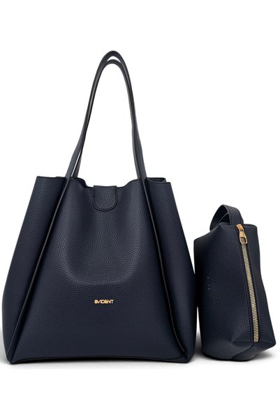 Evident Navy Blue, Soft Textured, Casual, Puppy-Style, Large Volume, Shopper, Women's Shoulder Bag