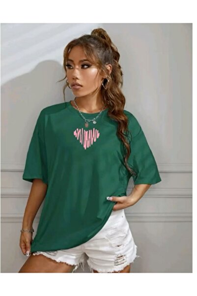 classy moda Άνετη εφαρμογή, Oversize, Μίνιμαλ μπλούζα με στάμπα μπροστά, κοντ...
