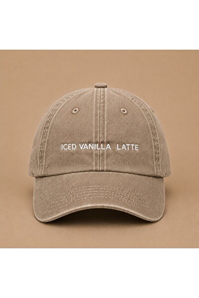 WeavedCo Iced Vanilla Latte Written Vintage Washed Hat