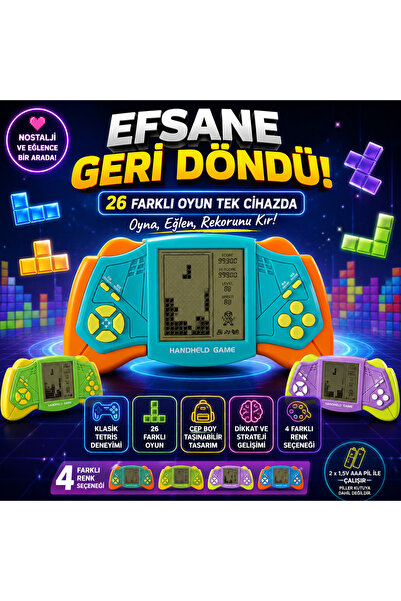 Cici Oyuncak Elektronik Tetris 26 Oyunlu El Konsolu Retro Taşınabilir Oyun Ci...
