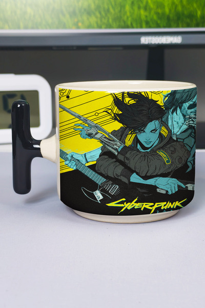 ZipZap Cyberpunk 2077 Printed Ceramic Luxury Mug (1 Piece) T-Shaped Special B...