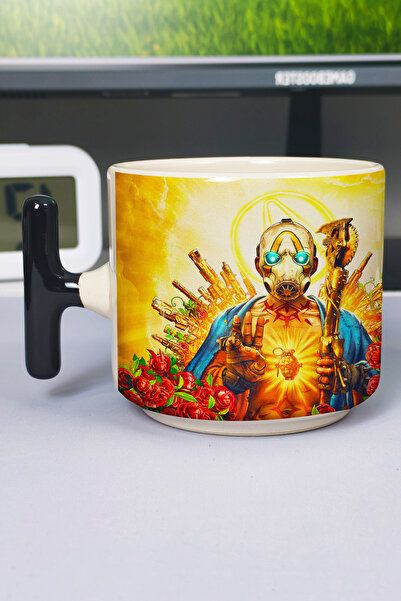 ZipZap كوب سيراميك فاخر مطبوع عليه Borderlands (قطعة واحدة) على شكل حرف T بمق...