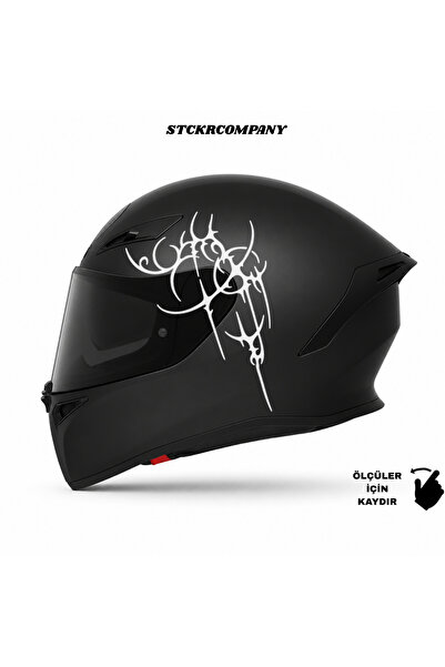 STCKRCO Tribal Desen Kask Sticker – Motor Kaskı İçin Premium Tribal Sticker -...