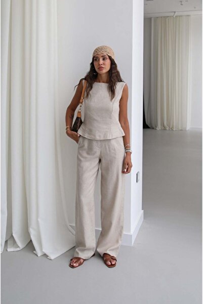 Havoş Set de pantaloni și bluză din in natural Ceres