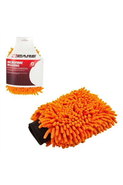 4Cars Microfiber car glove for body washing, 28x18 cm, orange,