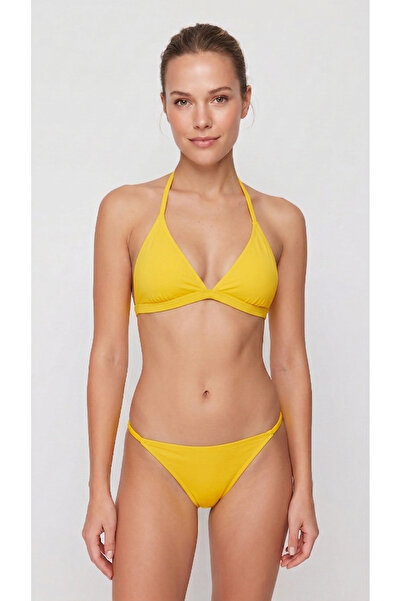 salisman Maitai Kadın Sarı Bikini Takımı - Dolgusuz(Pedli) Üçgen Bikini Seti