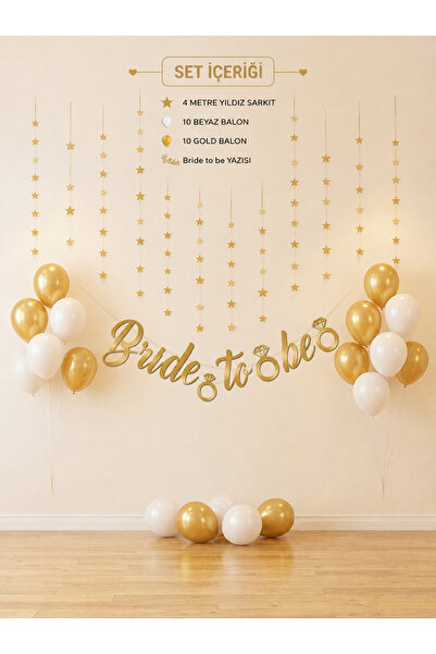 Dizayn Parti Evi Bride To Be Bekarlığa Veda Parti Seti Gold Yıldız Sarkıt 20 ...