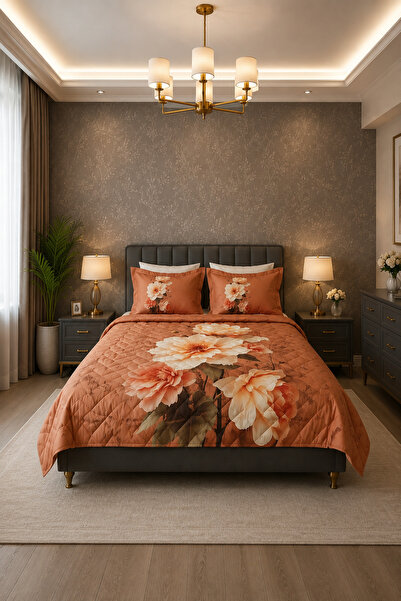 AYBERK HOME TEXTİLE طقم غطاء لحاف مزدوج مبطن من GARDEN Four Seasons مكون من 6...