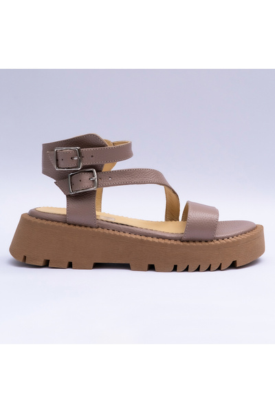 VAGAM Women's Sandals Made of Natural Leather Pale Pink