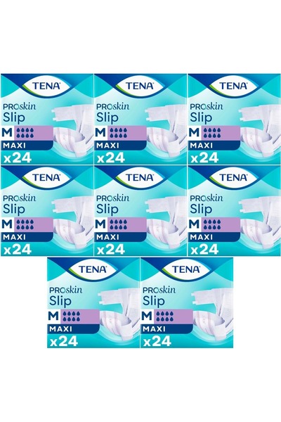 TENA حفاضات بروسكين سليب ماكسي للبالغين مع حزام خصر مقاس M - متوسط - 192 قطعة