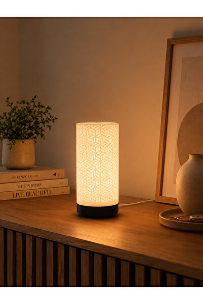 MARVİN CAT TETRA'S Geometrik LED Gece Lambası – 3 Renkli, 10 Kademeli Dokunma...
