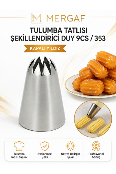 MERGAF Tulumba tatlısı şekillendirici + 2 Adet Şanti Torbası NO : 9CS