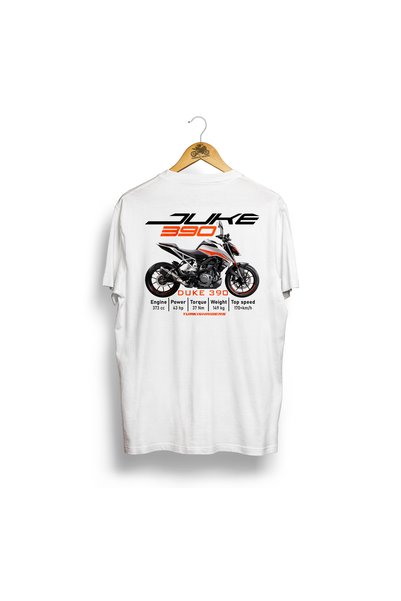Turkish Riders Duke 390 White "22 / 100% Cotton 24/1 Fabric Premium Black and White Tshirt