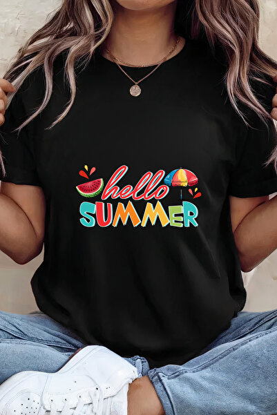 Sarah's Boutique Women's T-shirt – 100% cotton – Melon Umbrella