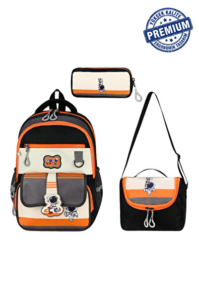 Alanç Gift Ultra Lüks Astronot Desen Premium Erkek Çocuk Ortopedik İlkokul Ça...