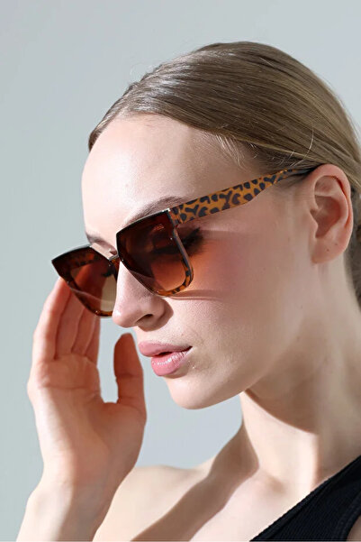 Violon Women's Leopard Frame Brown Glass Sunglasses