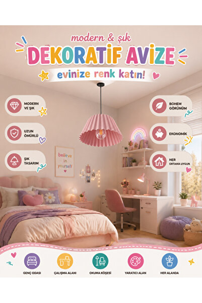 Karis ART Avize – Genç Odası, Salon, Hobi Odası Modern Dekoratif Aydınlatma(D...