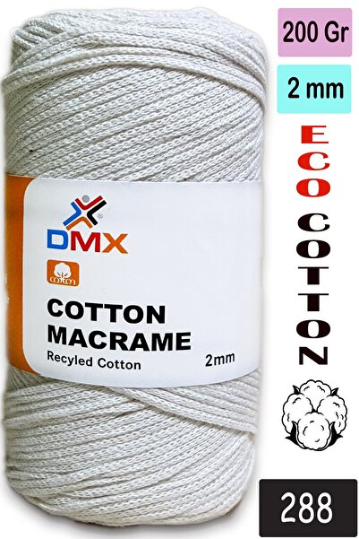Diva İplik Dmx 2 Mm-Premium Cotton Cotton Macrame Rope-Cotton Chain Macrame B...